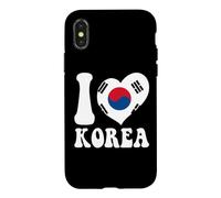 Motif en Forme de cœur du Drapeau de Séoul et de la Corée, Fier d'être coréen Coque pour iPhone X/XS