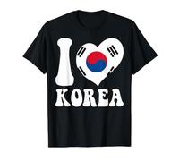 Motif en Forme de cœur du Drapeau de Séoul et de la Corée, Fier d'être coréen T-Shirt Graphique avec Valeur, Homme, Noir, XL