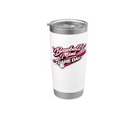 Motif en forme d'éclair rose pour le jour du match de baseball Mimi Gobelet isotherme en acier inoxydable double paroi