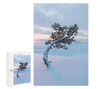 Motif en Vedette : Winter Solitude Pine, 1000 PCS, Puzzle À Exposer, Cadeau De Fin D’année - pour des Soirées Calmes Et Concentrées