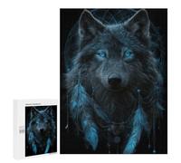 Motif en Vedette : Wolf Dreamcatcher Art Print-1, 500 PCS, Jeu D’Assemblage en Bois, Cadeau pour Les Soirées D’Hiver, pour Un Loisir Créatif en Intérieur