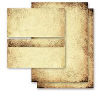 Motif-ensembles de papeterie Antique & Histoire, VIEUX PAPIER 100 feuilles de papier à lettres et 100 enveloppes DIN LONG sans fenêtre | Paper-Media