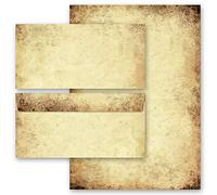 Motif-ensembles de papeterie Histoire Antique & Histoire, VIEUX PAPIER 50 feuilles de papier à lettres et 50 enveloppes DIN LONG sans fenêtre | Paper-Media