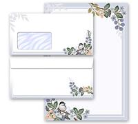 Motif-ensembles de papeterie Saisons - Printemps, BRANCHES DE PRINTEMPS Motif de ressort 20 feuilles de papier à lettres et 20 enveloppes DIN LONG avec fenêtre | Paper-Media