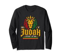 Motif éthiopien Rasta de la Couronne du Lion de Juda Manche Longue