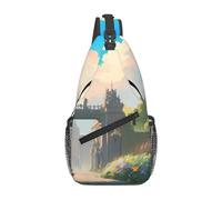 Motif étoile bleue adapté pour le sport, la course à pied, les voyages, les sacs à bandoulière pour homme et femme, En dehors de la porte du château, Taille unique, Rétro