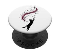 Motif étoile de Chat céleste et Silhouette Cosmique Galaxie PopSockets PopGrip Adhésif
