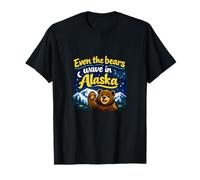 Motif Even The Bears Wave Alaska Mountain Pride T-Shirt