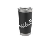 Motif évolution du motard VTT amusant Gobelet isotherme en acier inoxydable double paroi