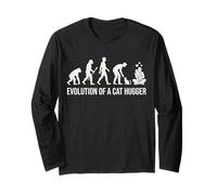 Motif évolution d'un Chat Hugger Funny Feline Silhouette Manche Longue