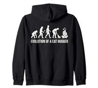 Motif évolution d'un Chat Hugger Funny Feline Silhouette Sweat à Capuche