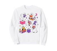 Motif fantômes effrayants pour Lire des Livres Sweatshirt