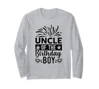 Motif feu d'artifice de l'oncle de l'anniversaire d'un garçon Manche Longue