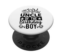 Motif feu d'artifice de l'oncle de l'anniversaire d'un garçon PopSockets PopGrip Adhésif