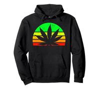 Motif feuille de marijuana rétro - Style vintage coucher de soleil Sweat à Capuche