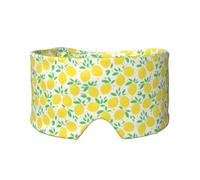 Motif feuille verte et citron jaune,Masque pour les yeux bloquant la lumière Cache-yeux et cache-oreilles pour le sommeil