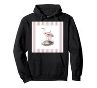 Motif Flamant Rose avec Rayures Roses Sweat à Capuche