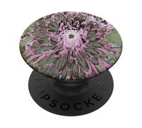 Motif fleur de dahlia rose et vert PopSockets PopGrip Adhésif
