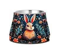 Motif Fleur De Lapin Gamelles AntidéRapantes pour Chiens,Empilables en Acier Inoxydable pour Chiots