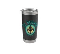 Motif fleur de lis de St George Louisiane Gobelet isotherme en acier inoxydable double paroi