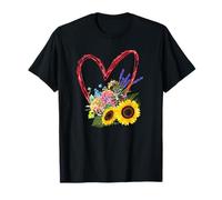 Motif fleurs d'été, tournesols, lavande, hortensia T-Shirt