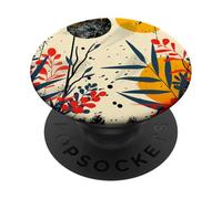 Motif Floral Abstrait, Art Contemporain, Art géométrique PopSockets PopGrip Adhésif