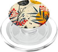 Motif Floral Abstrait, Art Contemporain, Art géométrique PopSockets PopGrip pour MagSafe