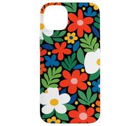 Motif Floral Abstrait coloré découpé Style Art Coque pour iPhone 14 Plus