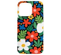 Motif Floral Abstrait coloré découpé Style Art Coque pour iPhone 15 Pro Max