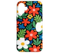 Motif Floral Abstrait coloré découpé Style Art Coque pour iPhone 16 Plus