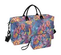 Motif floral abstrait coloré peinture à l'huile décorative voyage sac de gym grand sac de gym avec sangle réglable pour le sport bolso viajero para mujer