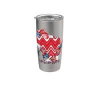 Motif floral américain de l'État du Wisconsin Gobelet isotherme en acier inoxydable double paroi