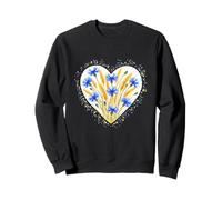 Motif Floral Aquarelle en Forme de cœur de blé Bleuet Sweatshirt