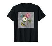 Motif Floral avec Roses, Papillons et chenilles T-Shirt