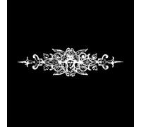 motif floral avec visage vintage Stickers gravés 39.6x146.2cm N'abîme pas le mur Blanc