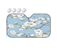 Motif Floral Blanc Voiture Couverture Pare Brise Pliable Pare-Soleil avec Ventouses Voiture Housses De Soleils pour SUV Voitures Berlines 76x140cm