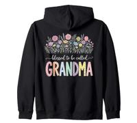 Motif Floral « Blessed to Be Called Grandma » Sweat à Capuche