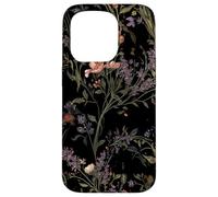 Motif Floral botanique foncé Coque pour iPhone 15 Pro