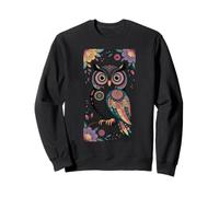 Motif Floral Chouette Boho Folk Art coloré Nature Sweatshirt