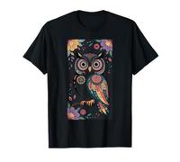 Motif Floral Chouette Boho Folk Art coloré Nature T-Shirt