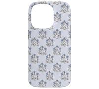 Motif Floral dans Un Style Indien Bleu Clair Coque pour iPhone 14 Pro