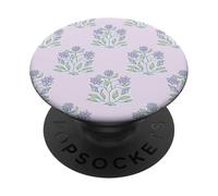 Motif Floral dans Un Style Indien Pastel Mauve Lilas PopSockets PopGrip Adhésif