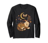 Motif Floral de Chat calicot céleste bohème Manche Longue