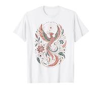 Motif Floral de Fantaisie céleste en Forme d'oiseau phénix de Boho T-Shirt