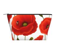 Motif Floral de Fleurs de Pavot, Trousse de Toilette Trousse de Maquillage Sac à cosmétiques Trousse de Toilette de Voyage Portable