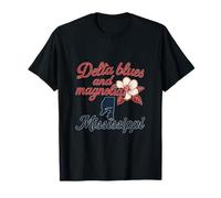 Motif floral Delta Blues & Magnolias Mississippi T-Shirt