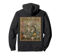 Motif Floral écureuil Gris Sweat à Capuche