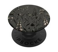 Motif Floral Floral Minimaliste Gris Marron PopSockets PopGrip Adhésif