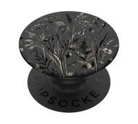 Motif Floral Floral Minimaliste Gris Marron PopSockets PopGrip Adhésif