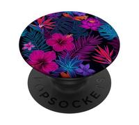 Motif Floral Hibiscus Tropical d'été PopSockets PopGrip Adhésif